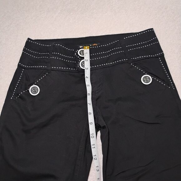 Y2K Flare Embroidered Stitch Jeans fisherman Sailor Yacht Beatnick Hipster sz 5 - Picture 4 of 9